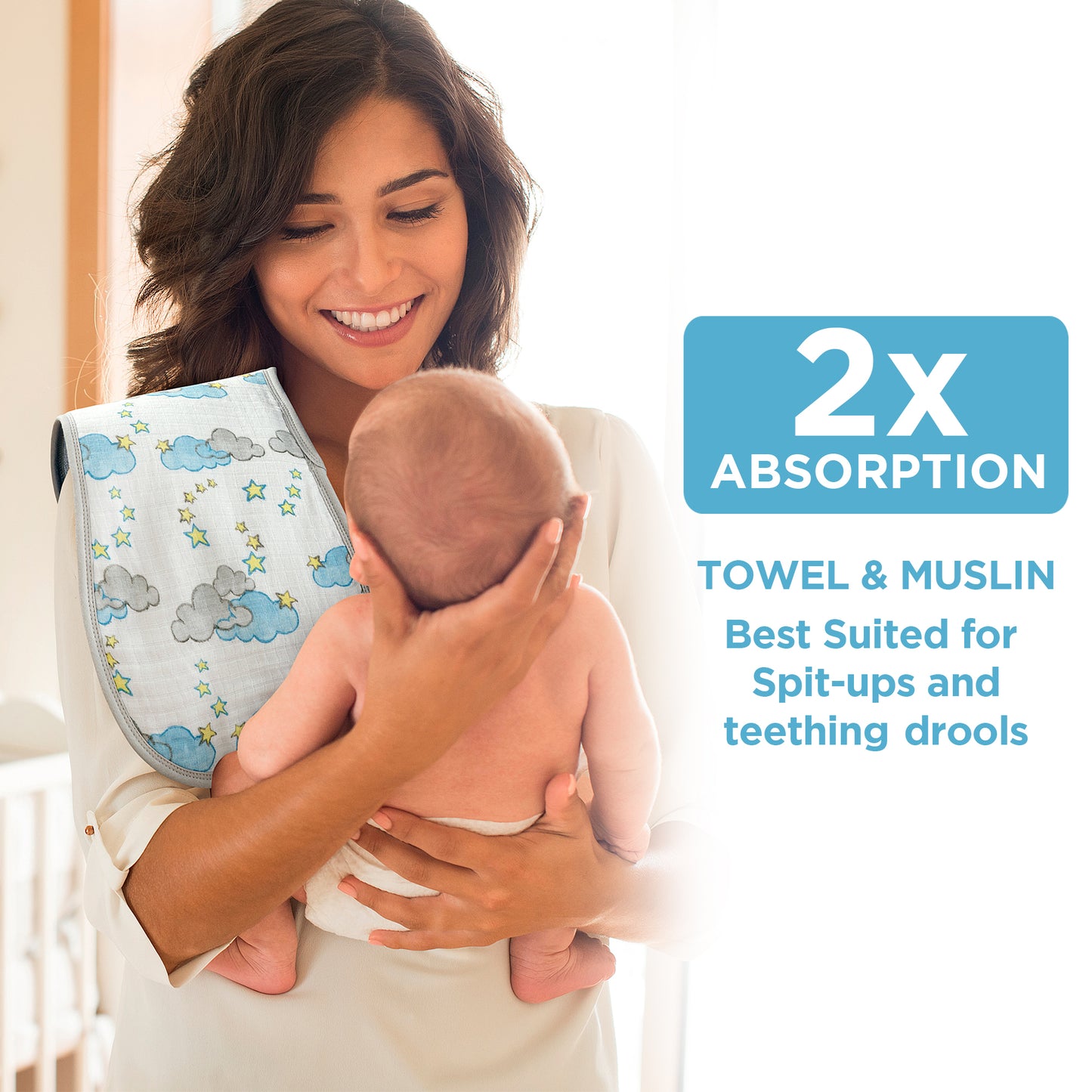 Burp Cloths - Pack of 3s - Dream World - Dreams & Dimples