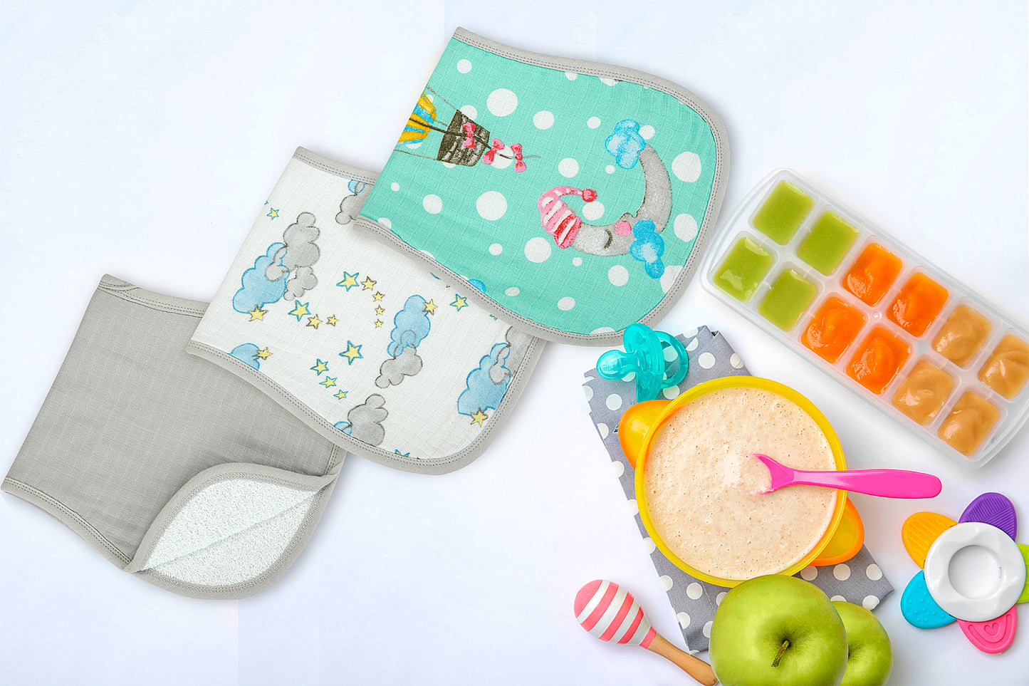 Burp Cloths - Pack of 3s - Dream World - Dreams & Dimples