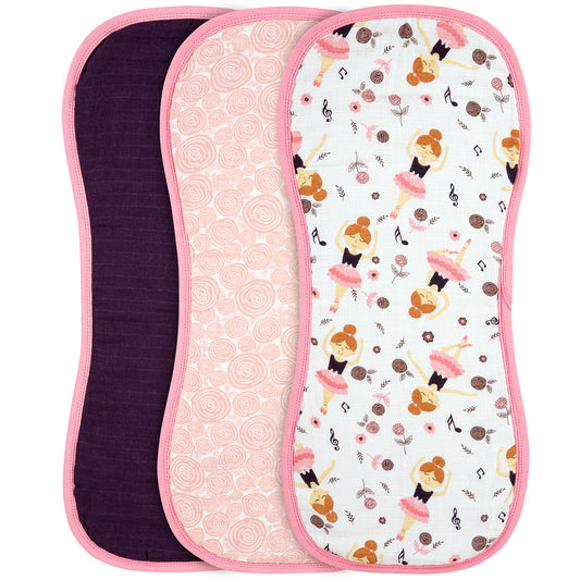 Burp Cloths - Pack of 3's - Love To Dance - Dreams & Dimples